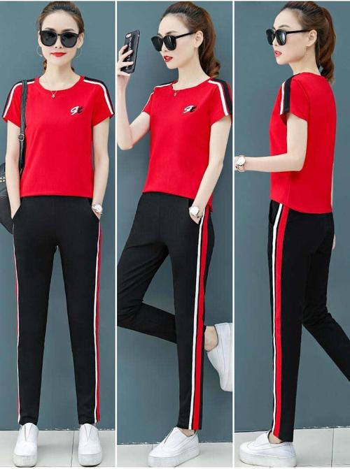 國貨運動短袖套裝女女式運動短袖套裝
